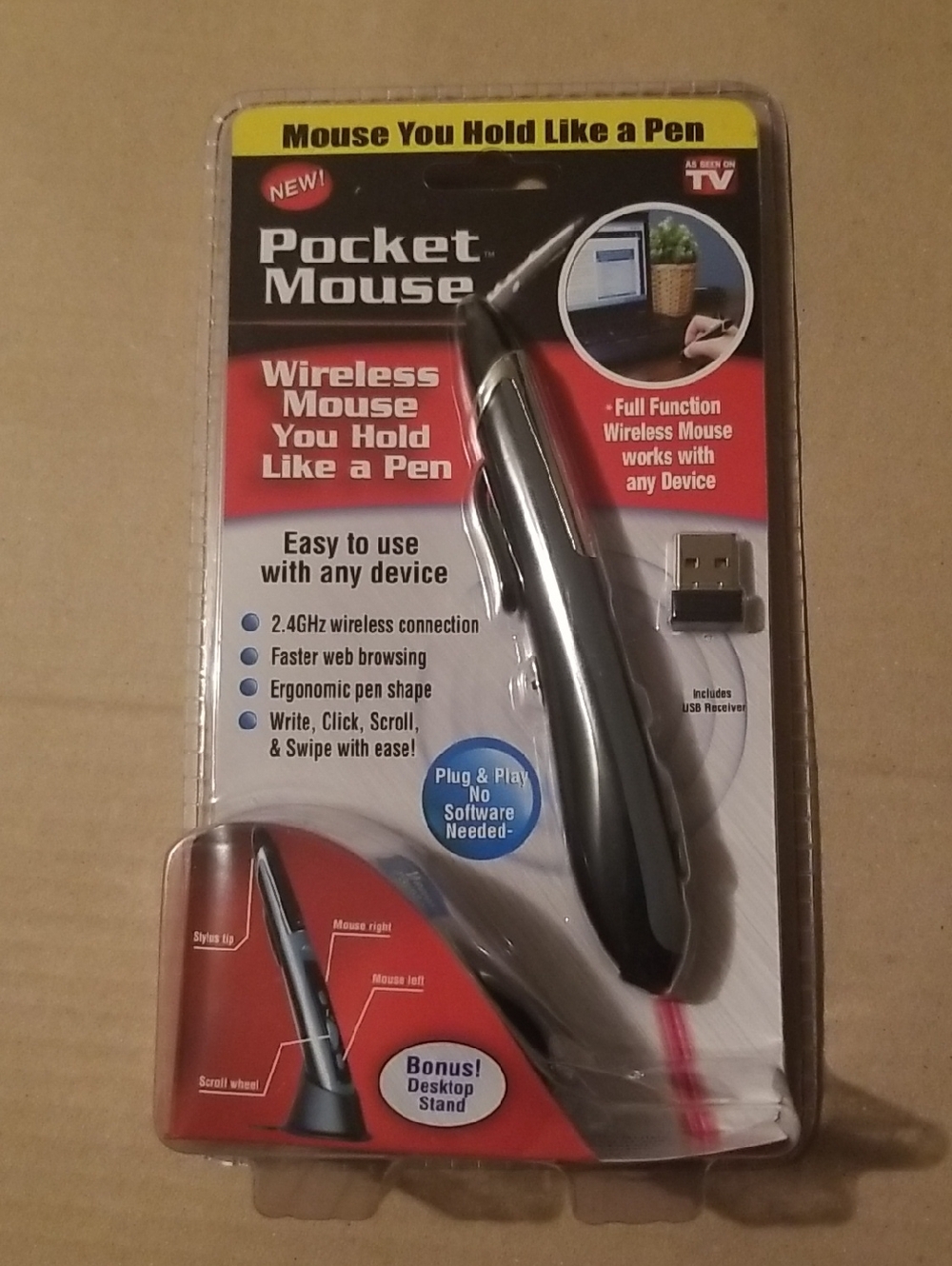Pocket Mouse Wireless Pen-Style Mouse in Black